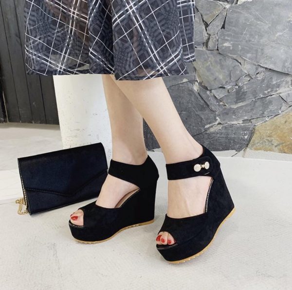 Giày đế xuồng sandal cao 11p 11cm – Mã 190606