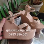 Giày đế trụ gót vuông cao 12cm -Mã 200707b - Shop Giày Đế Xuồng