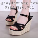 Giày sandals đế xuồng cao 10.5  phân : Mã – 220262đen