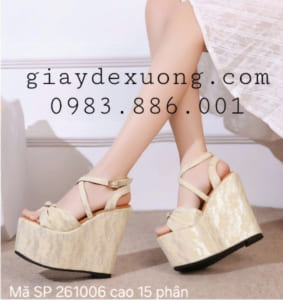 Giày cưới đế xuồng 15 phân - Dép đế xuồng quai hậu cao 15 phân Mã SP 261006 size 34 đến 39 Giá 1.500.000đ ____✅STORE Giày Đế Xuồng. Com ___ _____HÀNG LUÔN CÓ SẴN_____ 𝗖𝗢𝗡𝗧𝗔𝗖𝗧 𝗨𝗦: Website: giaydexuong. com Hotline- ZALO CHỐT ĐƠN ☎️: 0983.886.001 HOẶC CHỐT TẠI FANPAGE FACEBOOK https://m.facebook.com/giaydexuongcaogotcucxinhcucdethuong/photos/?tab=album&album_id=70994962237468 MUA TRỰC TIẾP: Số 297/21 Nguyễn Văn Khối ( P.8 Gò Vấp, TP.HCM )P. thông Tây Hội, TP.HCM. ( HÃY GỌI TRƯỚC KHI ĐẾN)