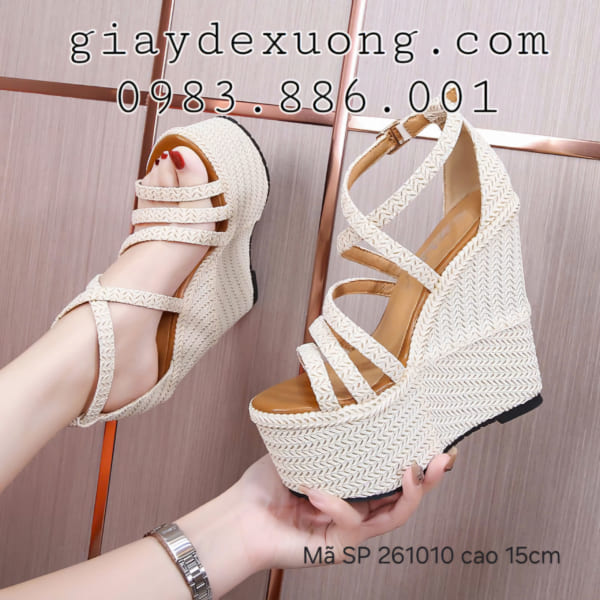 Giày cao 15 phân – Giày Dép đế xuồng quai hậu cao 15 phân  Giày cưới 15cm Mã SP 261010